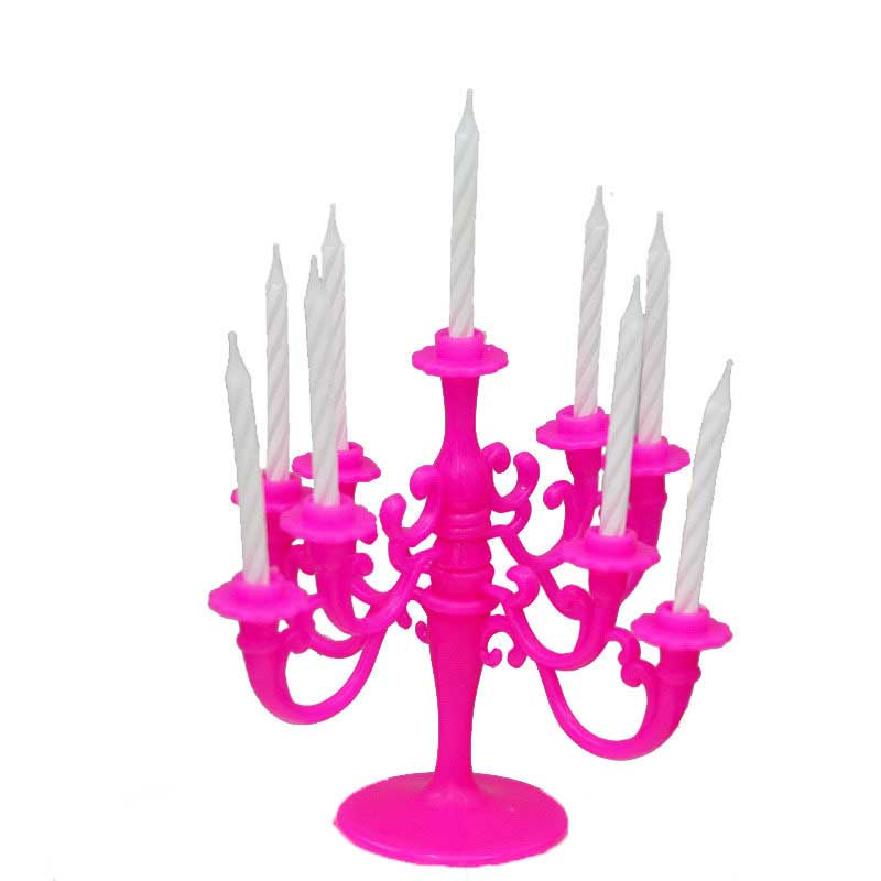 Mini Vintage Palace Decorative Cake Candelabra Holder Pink
