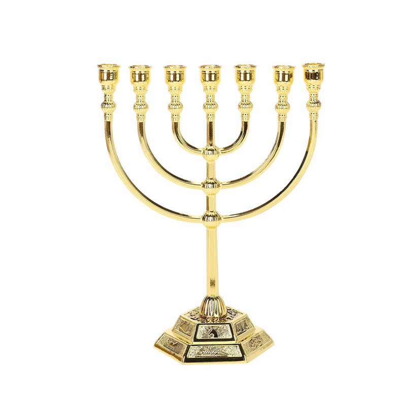 Jewish seven-branched menorah, Golden & Silver