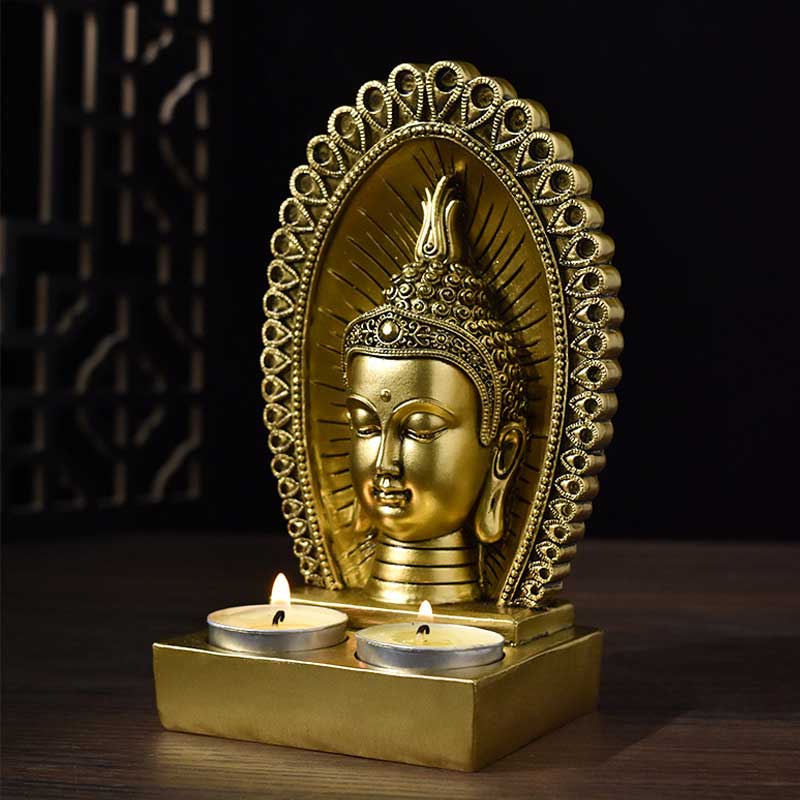 Zen Buddha Candle Holder Statue Color:Golden 1