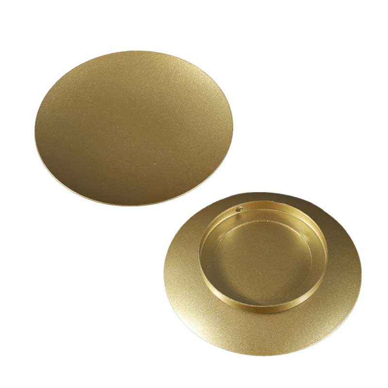 Minimalist Vintage Wrought Iron Candle Holder Plate Golden