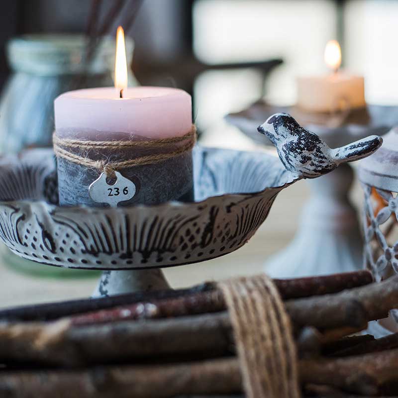 Vintage Distressed bird feeder Iron Candle Holder Color:Feeder 2