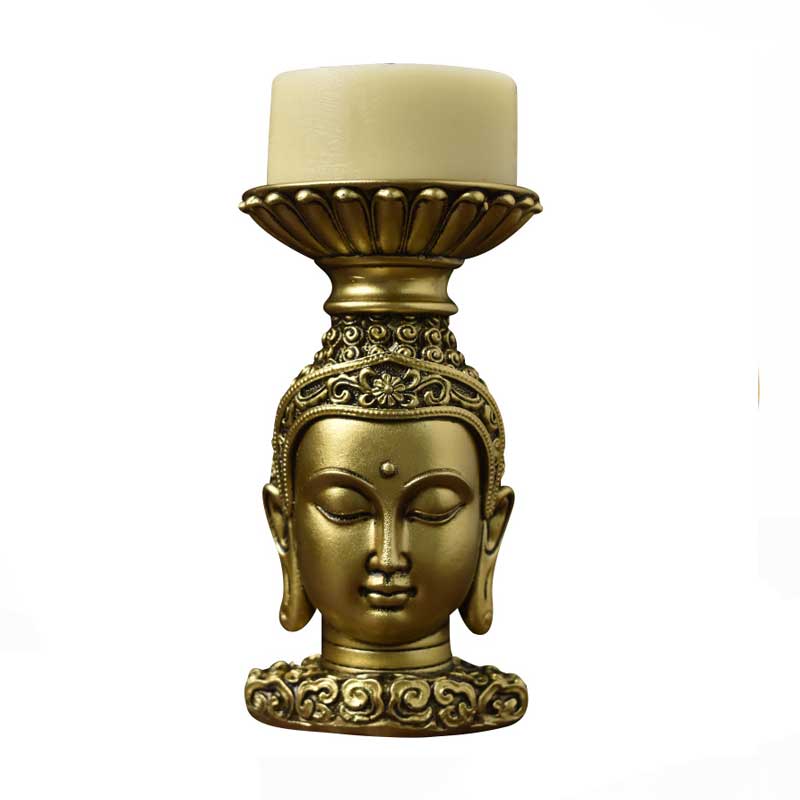 Zen Buddha Candle Holder Statue