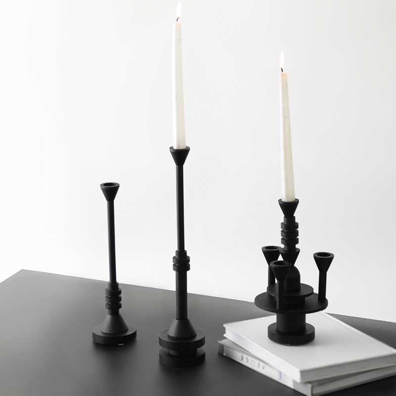 Modern Minimalist Iron Candlestick Holder Color:Black 1