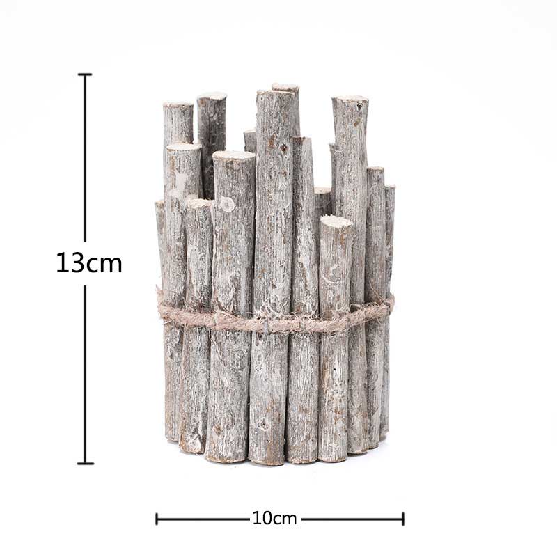 Vintage Distressed Real Wood Stump Candle Holder