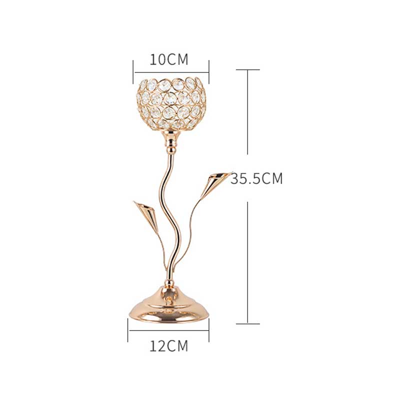 European Romantic Floral Vine Crystal Candlestick Holder (Set of 3) 12*35.5cm