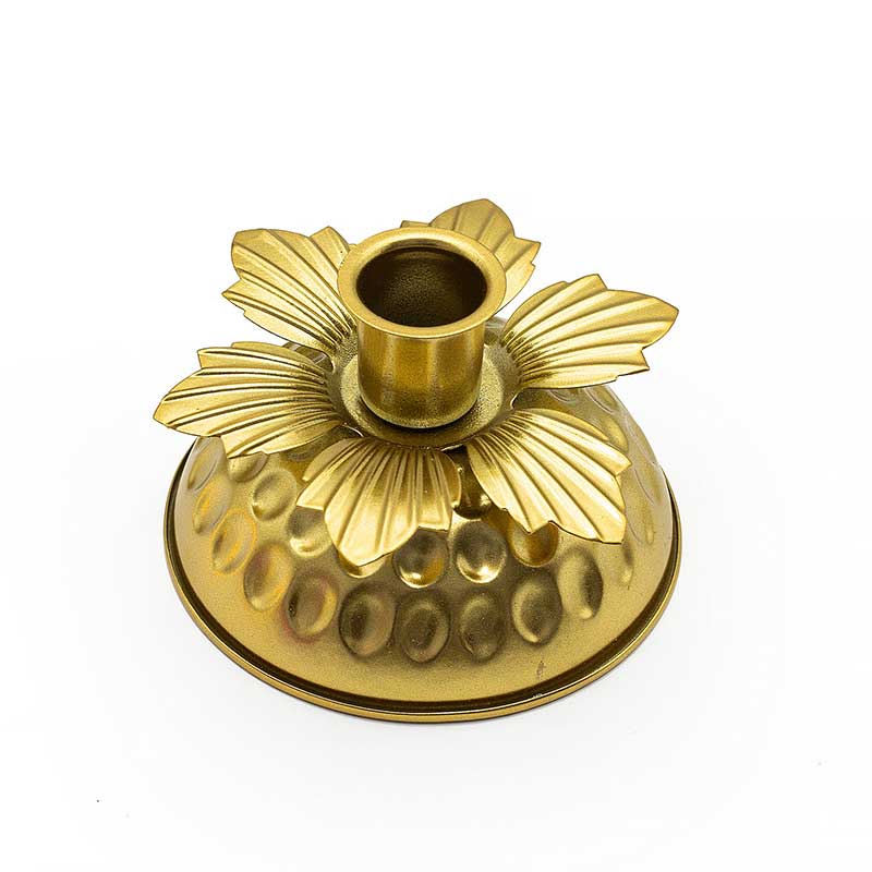 Golden Wrought Iron Petal Candle Holders