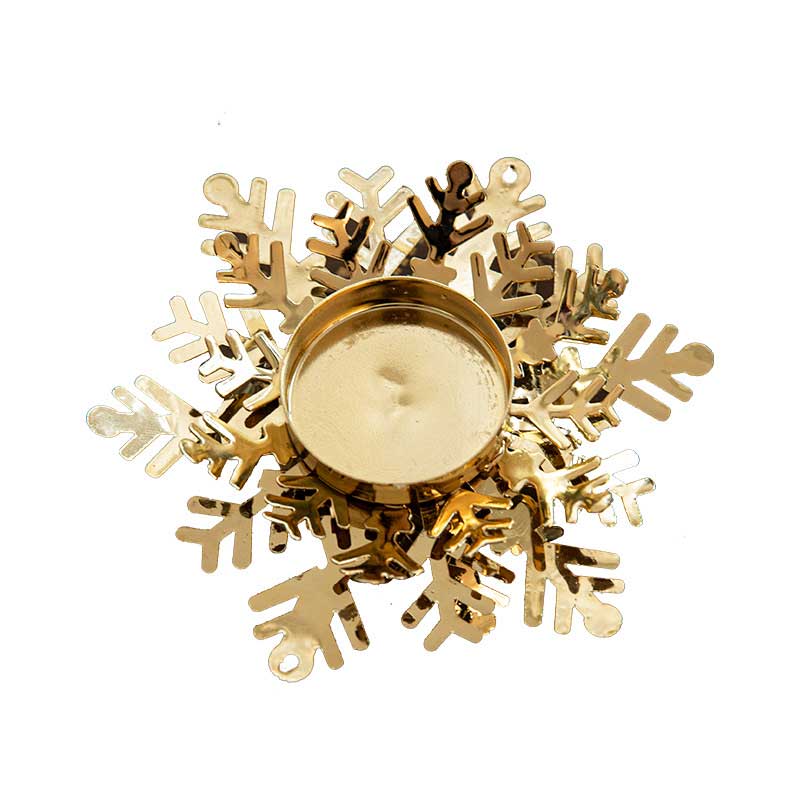 Christmas Flower & Snowflake Hollow Iron Candlestick Holder