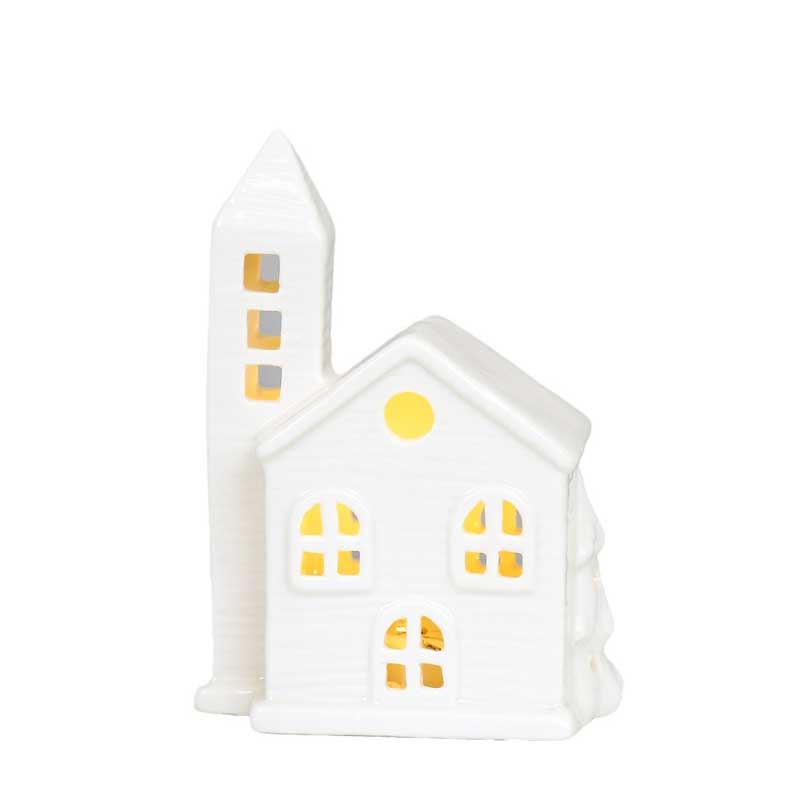 Christmas Village Ceramic Candle Holder House