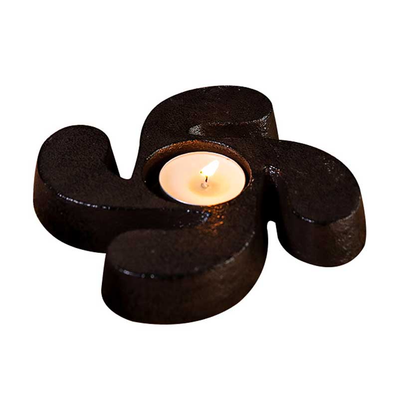 Vintage Metal Cast Iron Windmill-Shaped Candle Holder