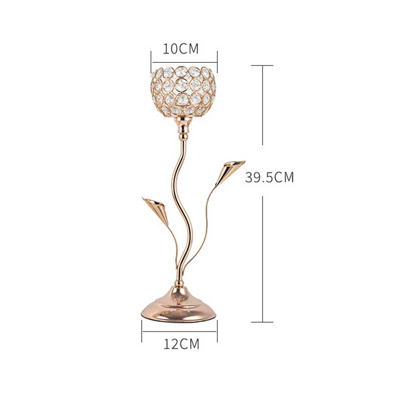 European Romantic Floral Vine Crystal Candlestick Holder (Set of 3) 12*39.5cm