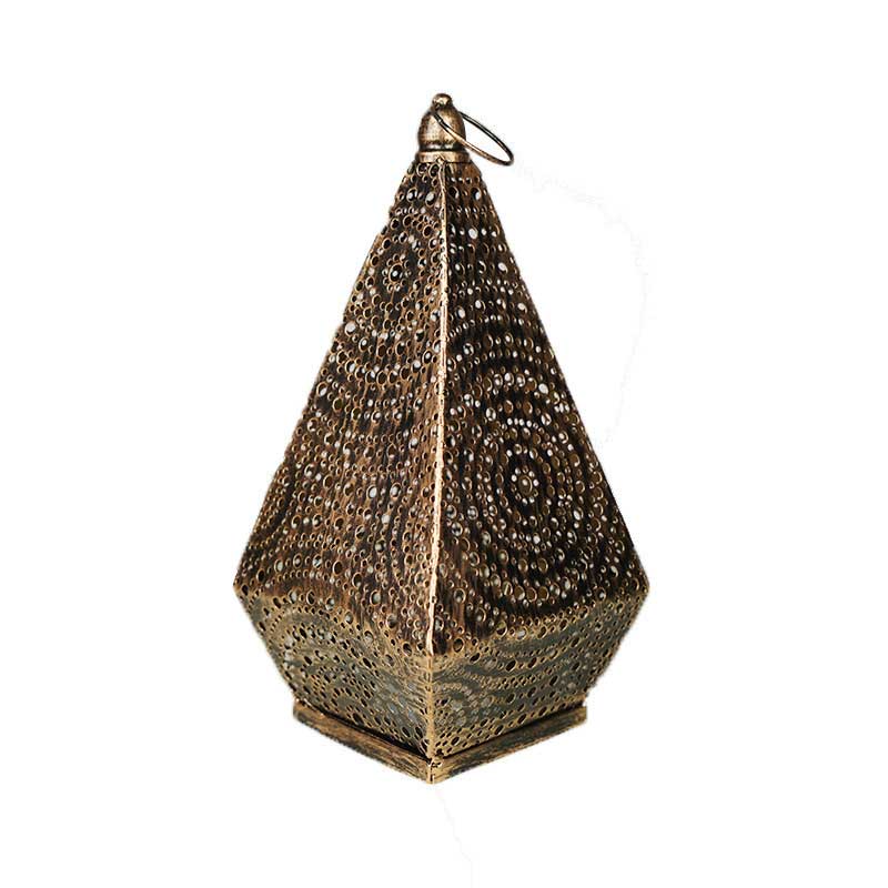 Moroccan Lantern Candle Holder,Hollow-Carved Metal,Vintage Home Decor