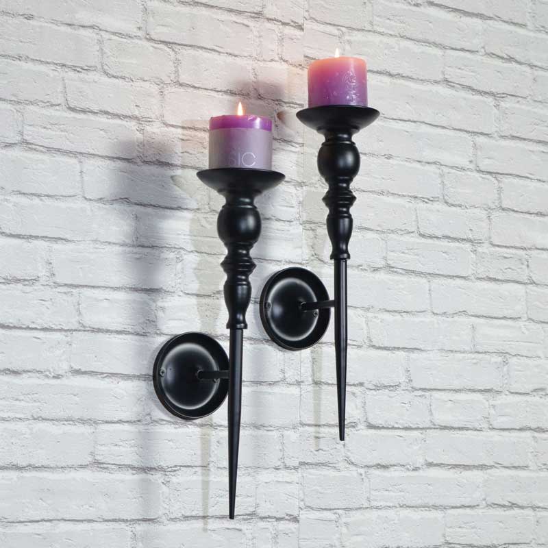 Scepter Design European Retro Wall Sconce Candle Holder Color:Black 1