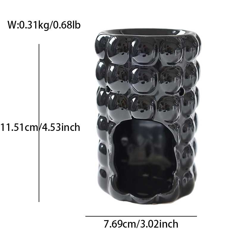 Ceramic Essential Oil Burner and Candle Holder Black
