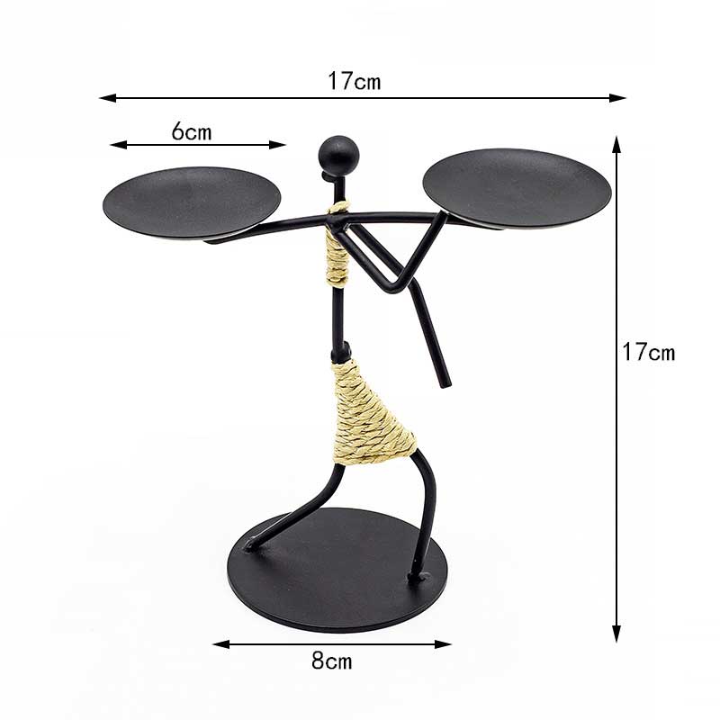 Creative Iron Humanoid Candle Holder / Unique Figurine Decor Style3