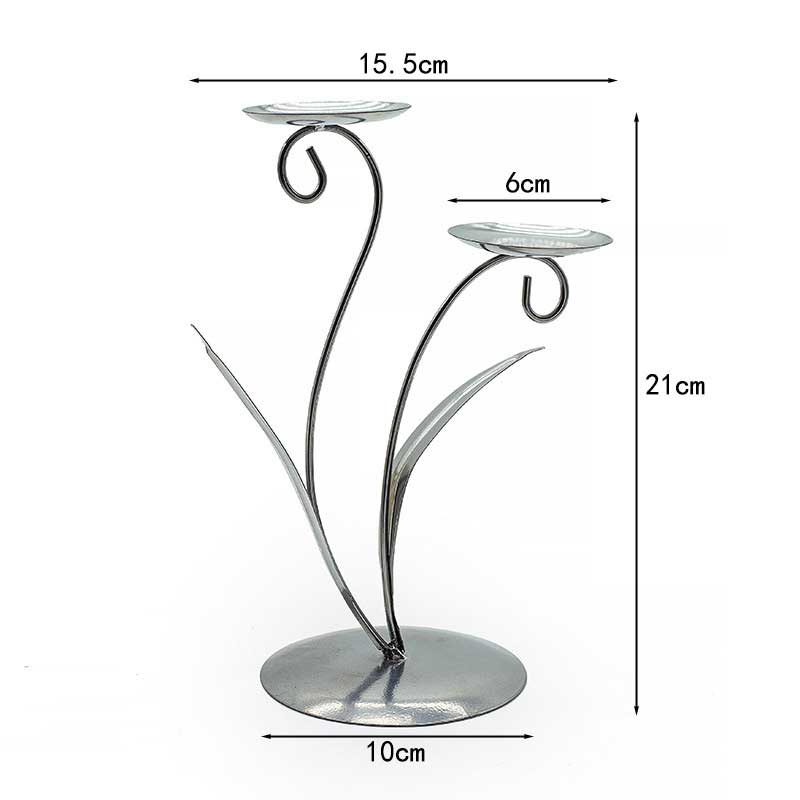 Modern Minimalist Floral Metal Candle Holder Silver2