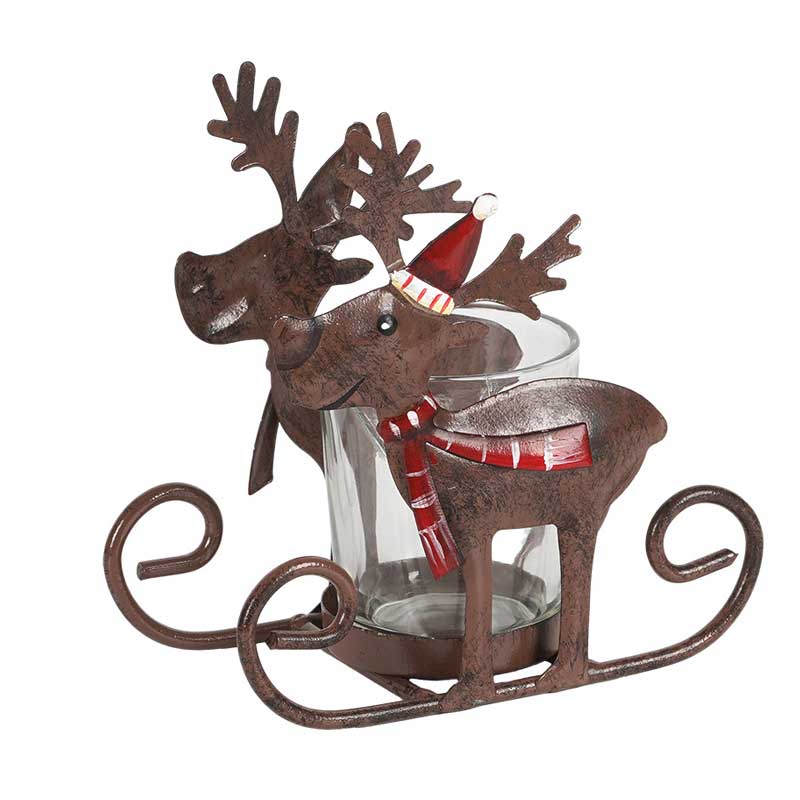Christmas Themed Wrought Iron Reindeer Candle Holder Series Style:Style1 3