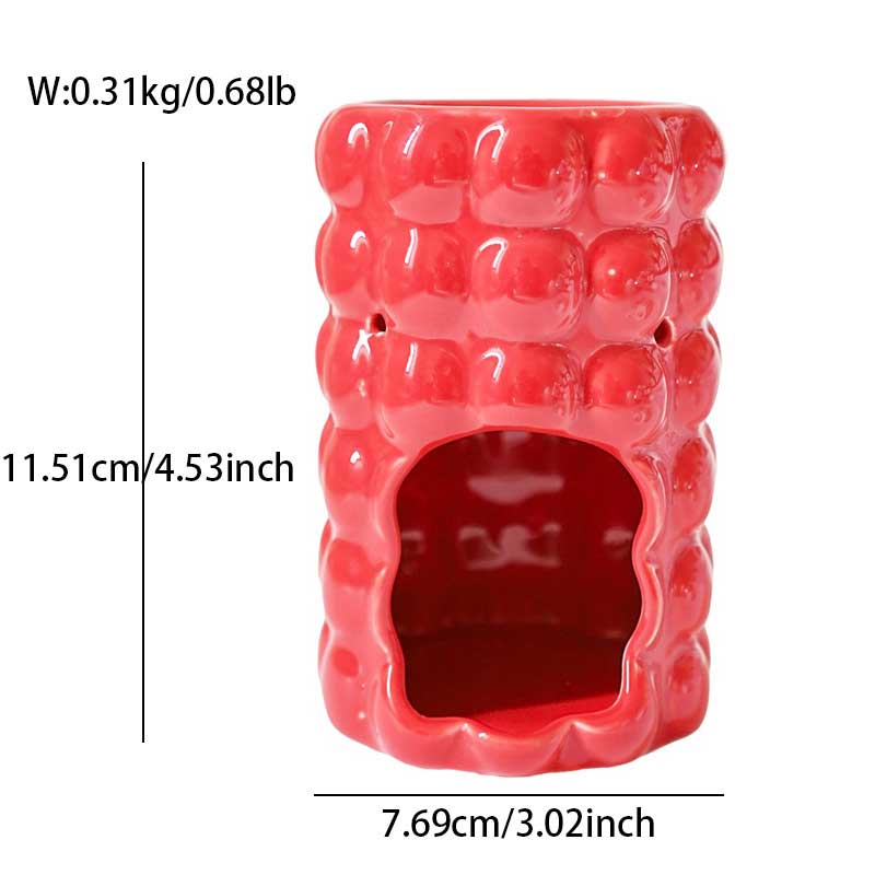 Ceramic Essential Oil Burner and Candle Holder Red