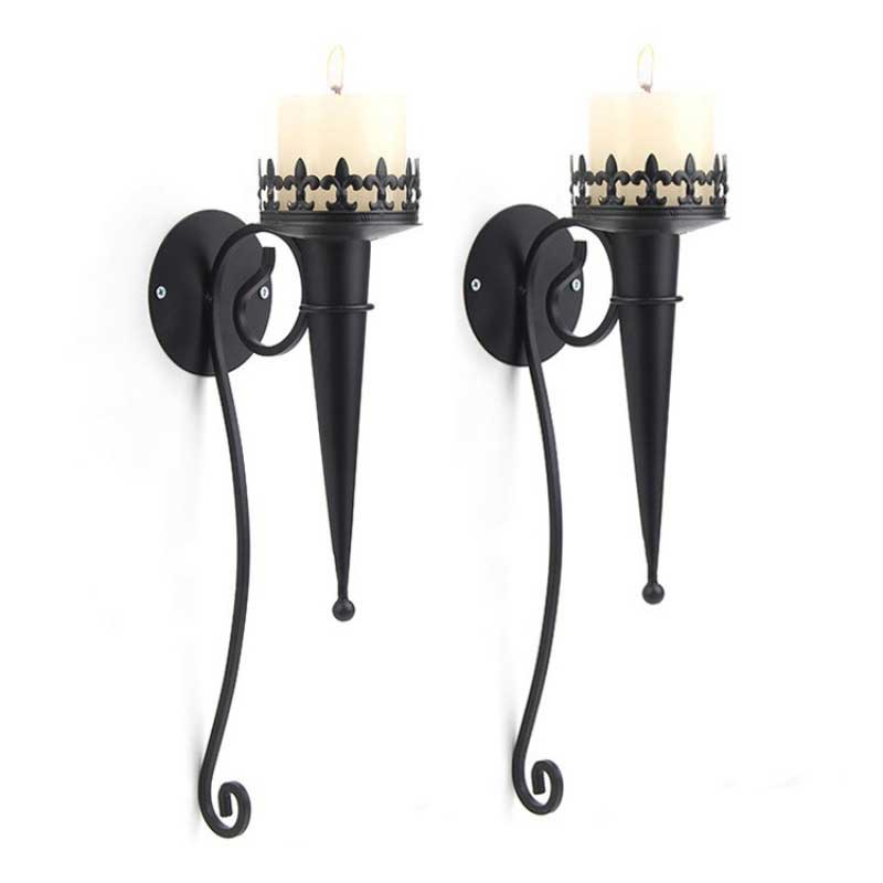 European Vintage Scrollwork Wrought Iron Wall Sconce