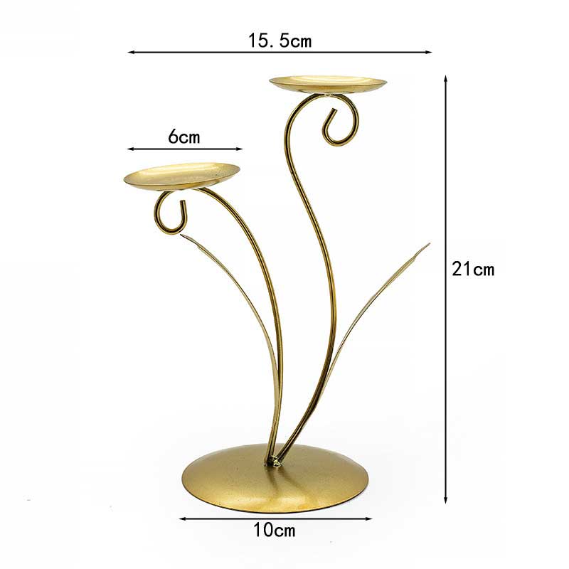 Modern Minimalist Floral Metal Candle Holder Golden1