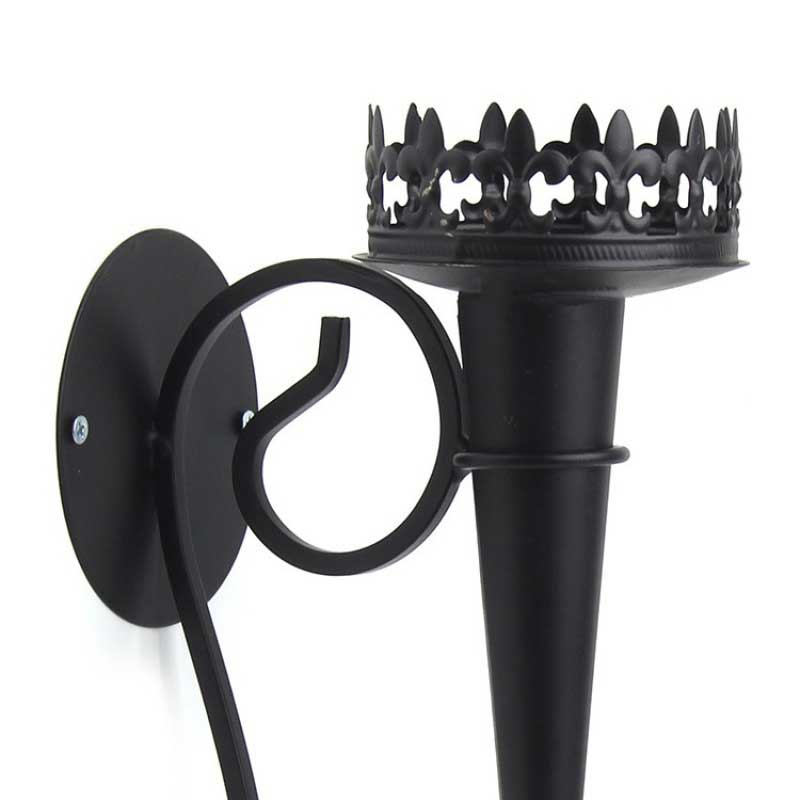 Wall-Mounted Torch Candle Sconces Color:Black 3
