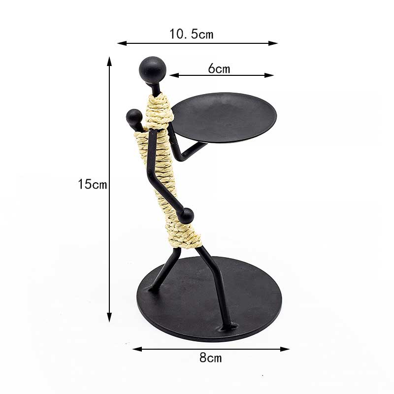 Creative Iron Humanoid Candle Holder / Unique Figurine Decor Style2