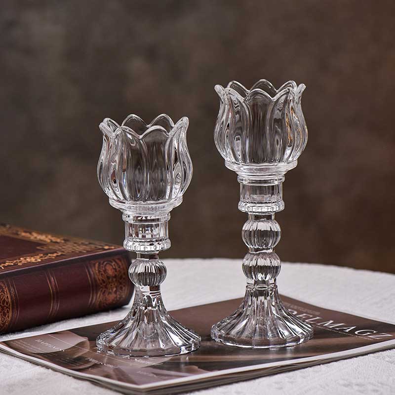 Tulip Glass Candlestick Holder Style:Style1 2