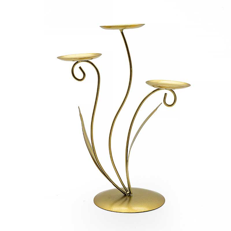 Modern Minimalist Floral Metal Candle Holder
