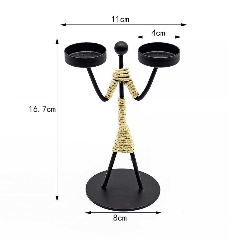 Creative Iron Humanoid Candle Holder / Unique Figurine Decor Style4
