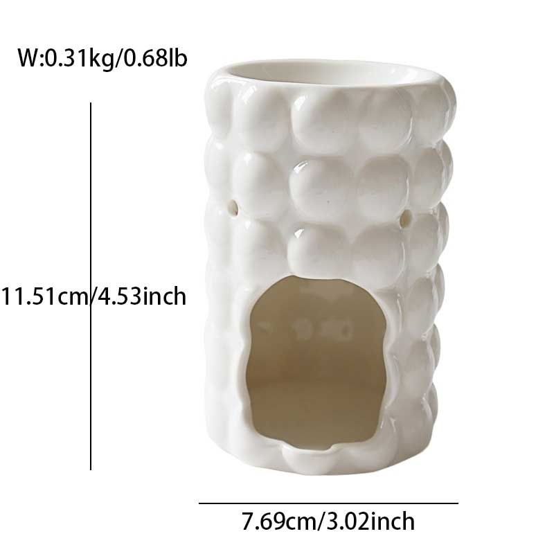 Ceramic Essential Oil Burner and Candle Holder White