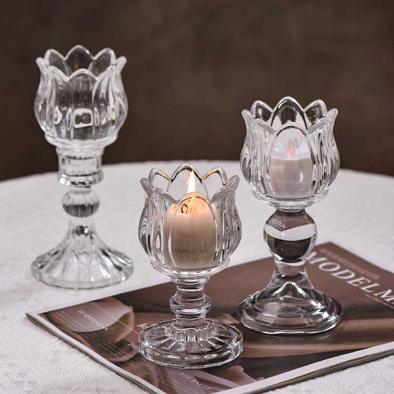 Tulip Glass Candlestick Holder Style:Style1 1