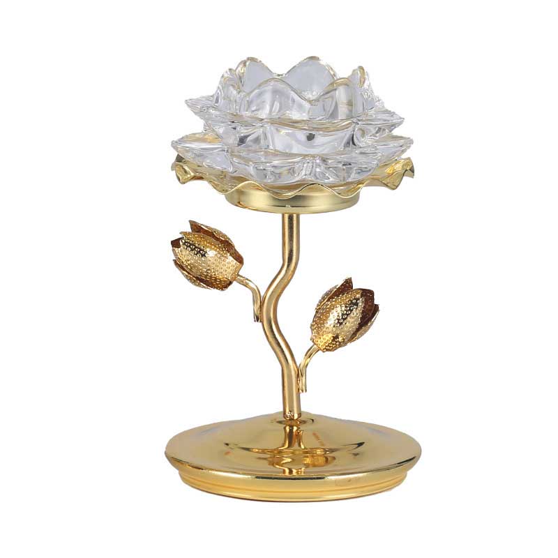 Detachable Crystal Lotus Candle Holder