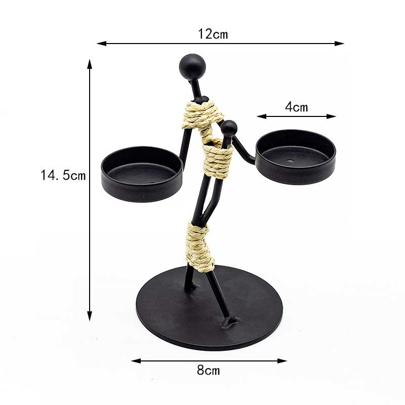 Creative Iron Humanoid Candle Holder / Unique Figurine Decor Color:Style5