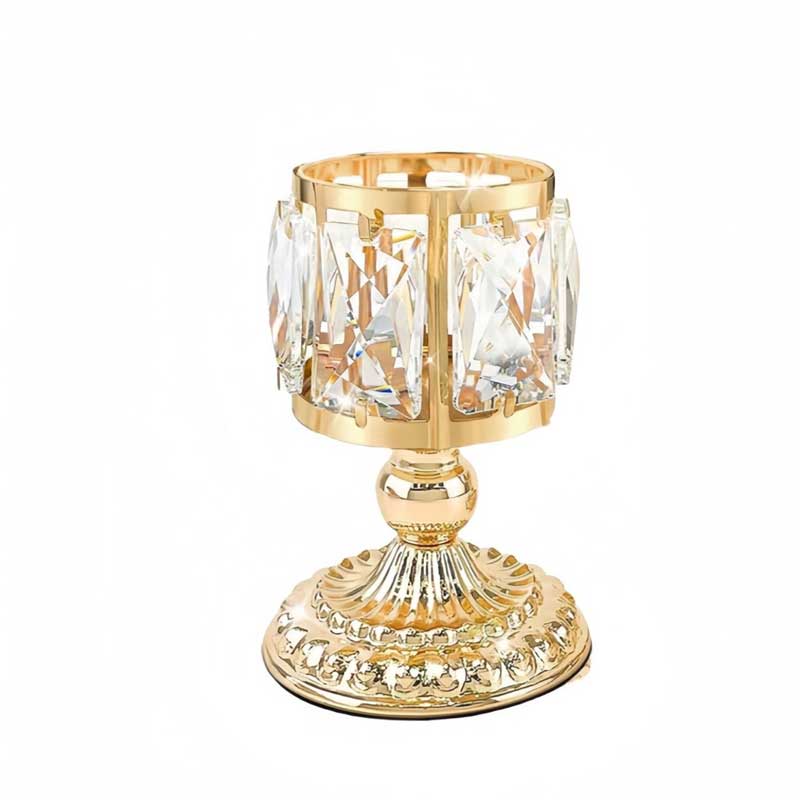 European Crystal Pedestal Candle Holder