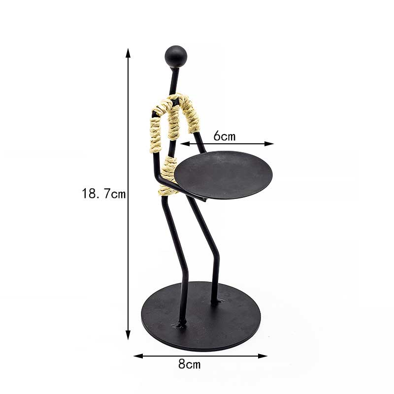 Creative Iron Humanoid Candle Holder / Unique Figurine Decor Color:Style9