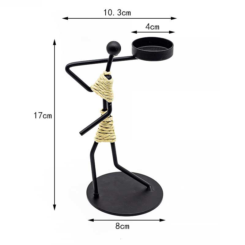 Creative Iron Humanoid Candle Holder / Unique Figurine Decor Color:Style8