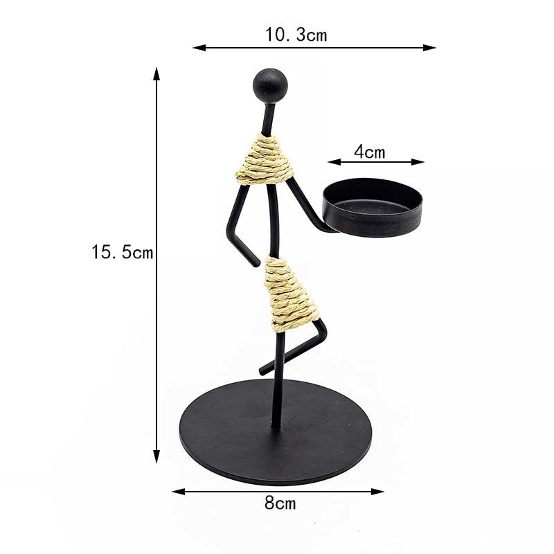 Creative Iron Humanoid Candle Holder / Unique Figurine Decor Color:Style6