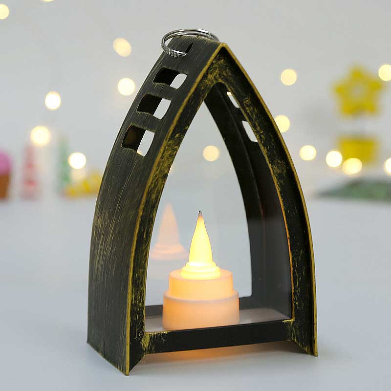 Mini Flameless Led Tealight Arched Plastic Candle Holder Antique Bronze