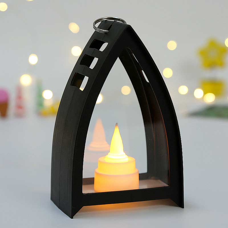 Mini Flameless Led Tealight Arched Plastic Candle Holder Black