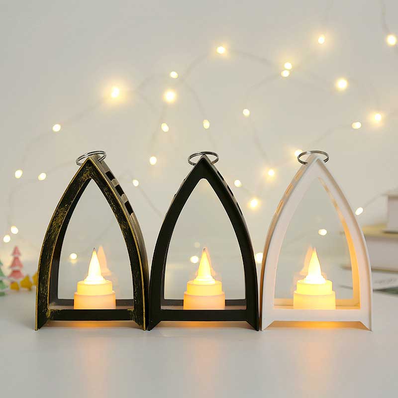 Mini Flameless Led Tealight Pointed Arched Plastic Candle Holder Color:Black 1