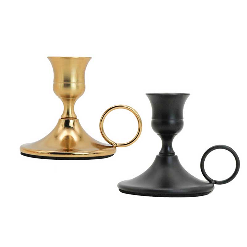 Nordic Iron Candlestick Holder With Round Handle