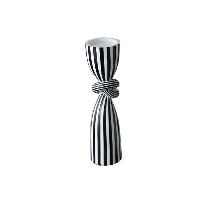 Knot-Shaped Black and White Striped Candlestick  8*8*30cm