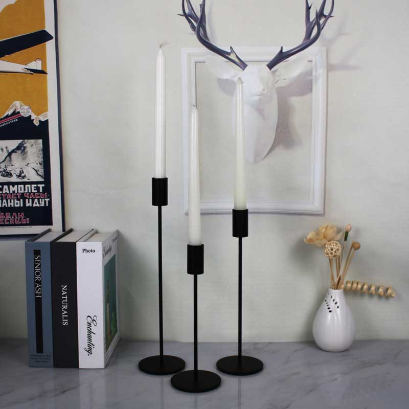 Minimalist Thin  Straight Stem taper candle holder, Flat Base Size:8*8*32.5cm 3