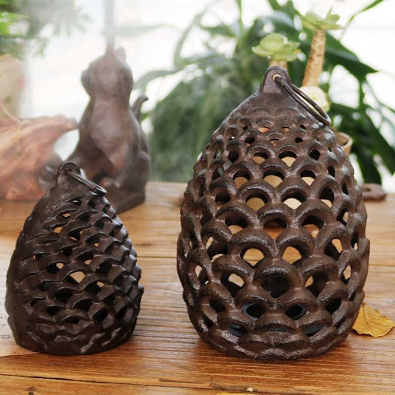 Cast Iron Pinecone Candlestick | Vintage Hollow Table Decor Size:12*18.5cm 3