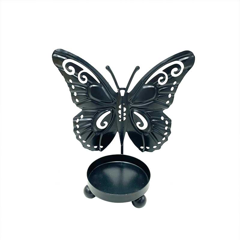 Butterfly Iron Candlestick | Candlelight Shadow Decor Black