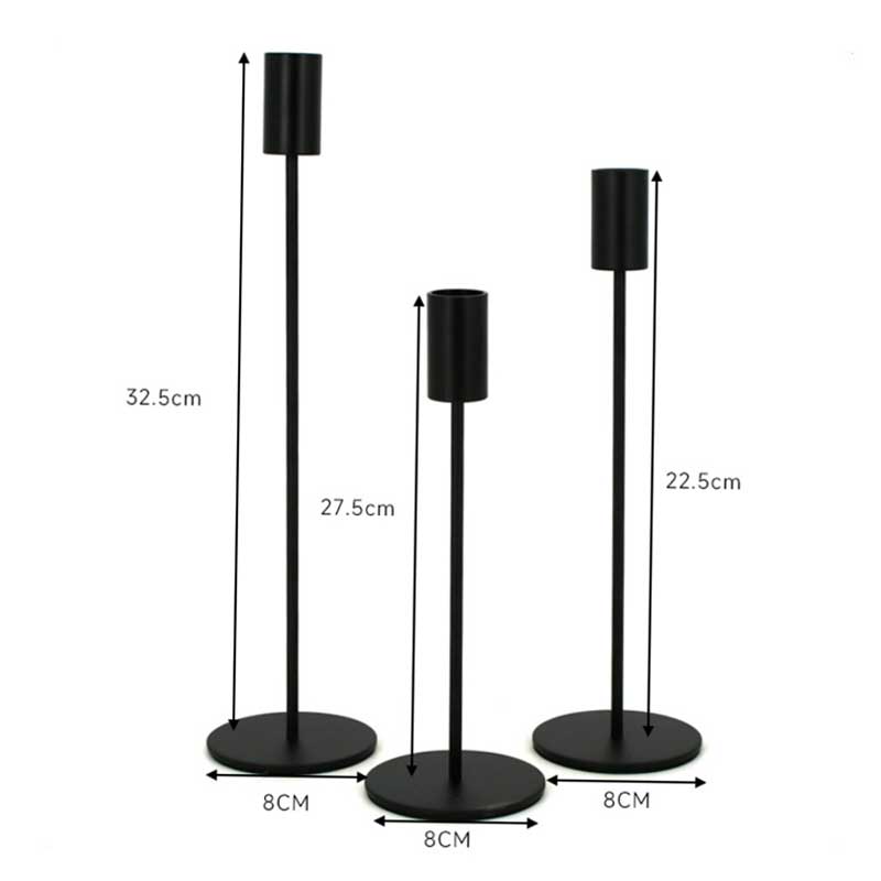 Minimalist Thin  Straight Stem taper candle holder, Flat Base Size:8*8*32.5cm 1