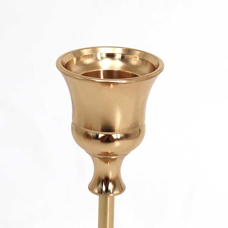 Alloy Golden Candlestick Holder Set of 3,Round Base Color:Gold;Size:6.5*6.5*17cm 1