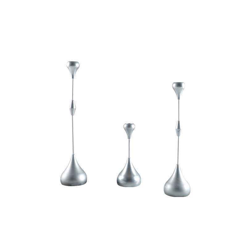 Nordic Modernist Aluminum Candlestick Holders, Set of 3 Color:Silver;Size: 7*7*19cm