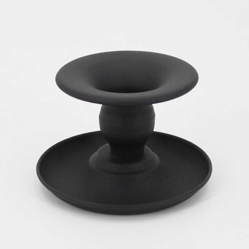 Minimalist Iron Candlestick, Gold/Black/Cream, 9.5cm Black