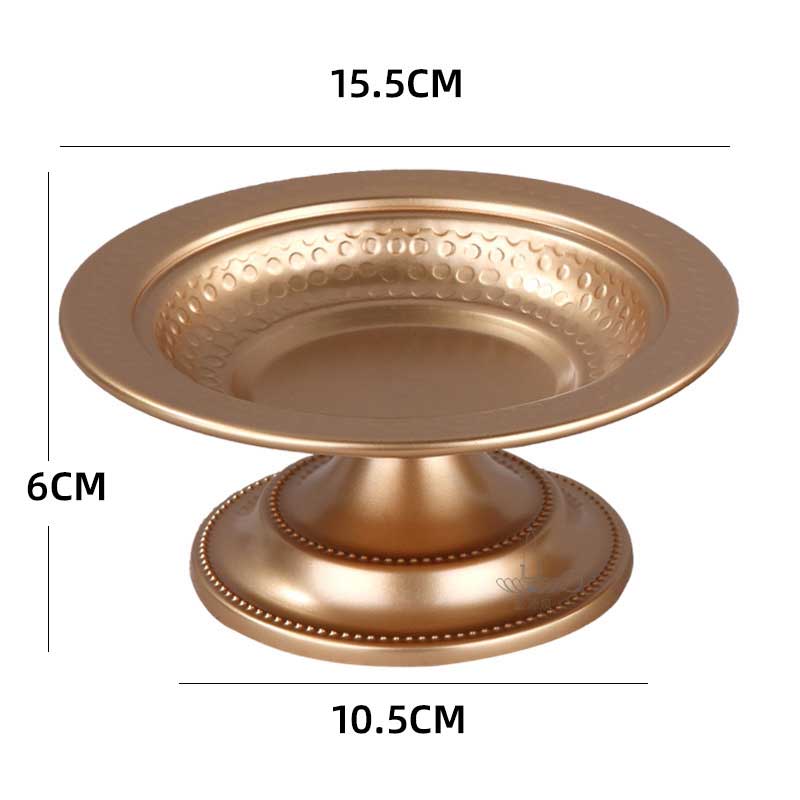 European Retro Gold Iron Candle Holder Beaded Edge Color:Golden 2