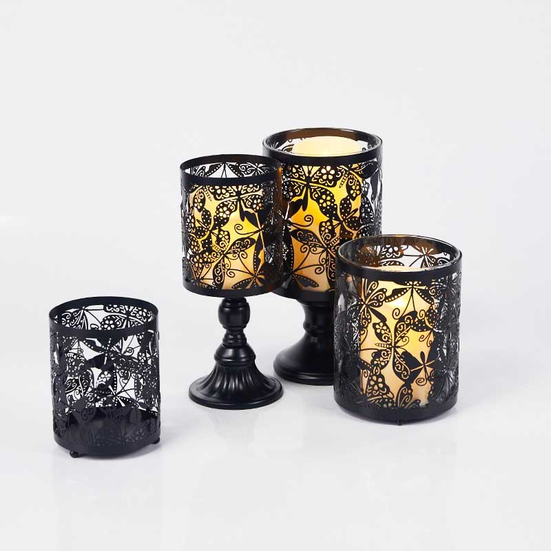 Black Butterfly Cutout Votive Candle Holder Set of 4 Size:10.5*12.5cm 1